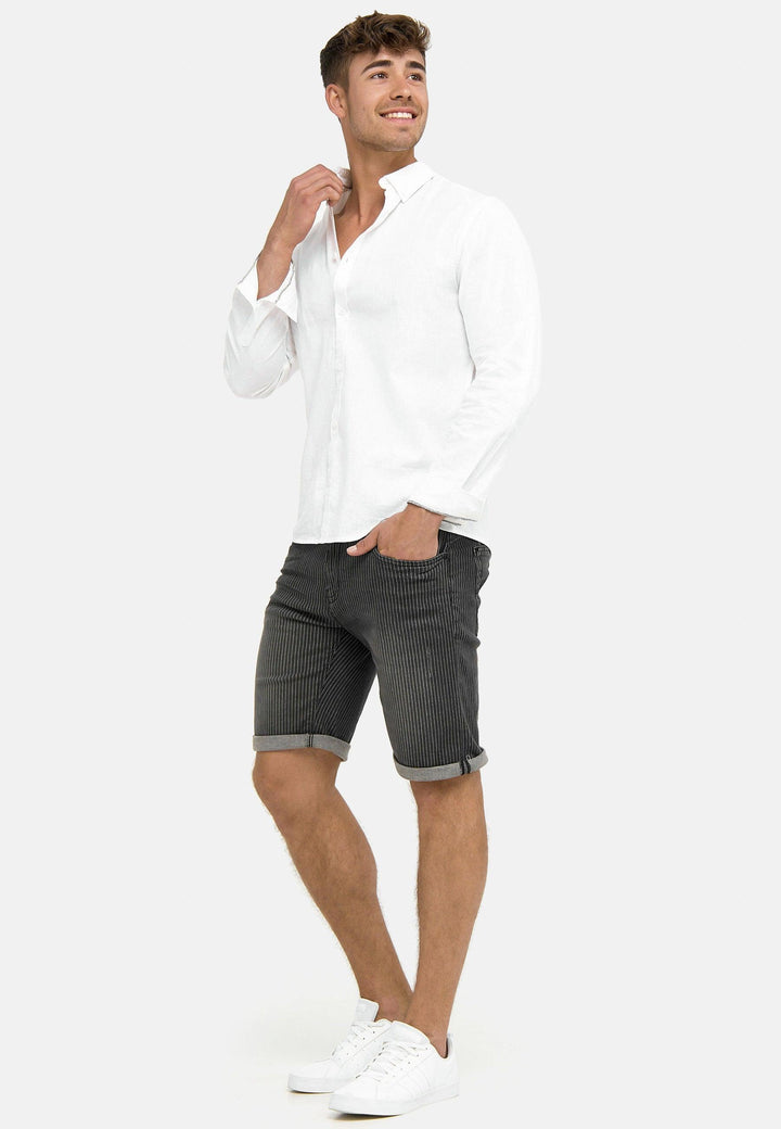 Indicode Herren Caden Jeans Shorts mit 5 Taschen aus 98% Baumwolle - INDICODE