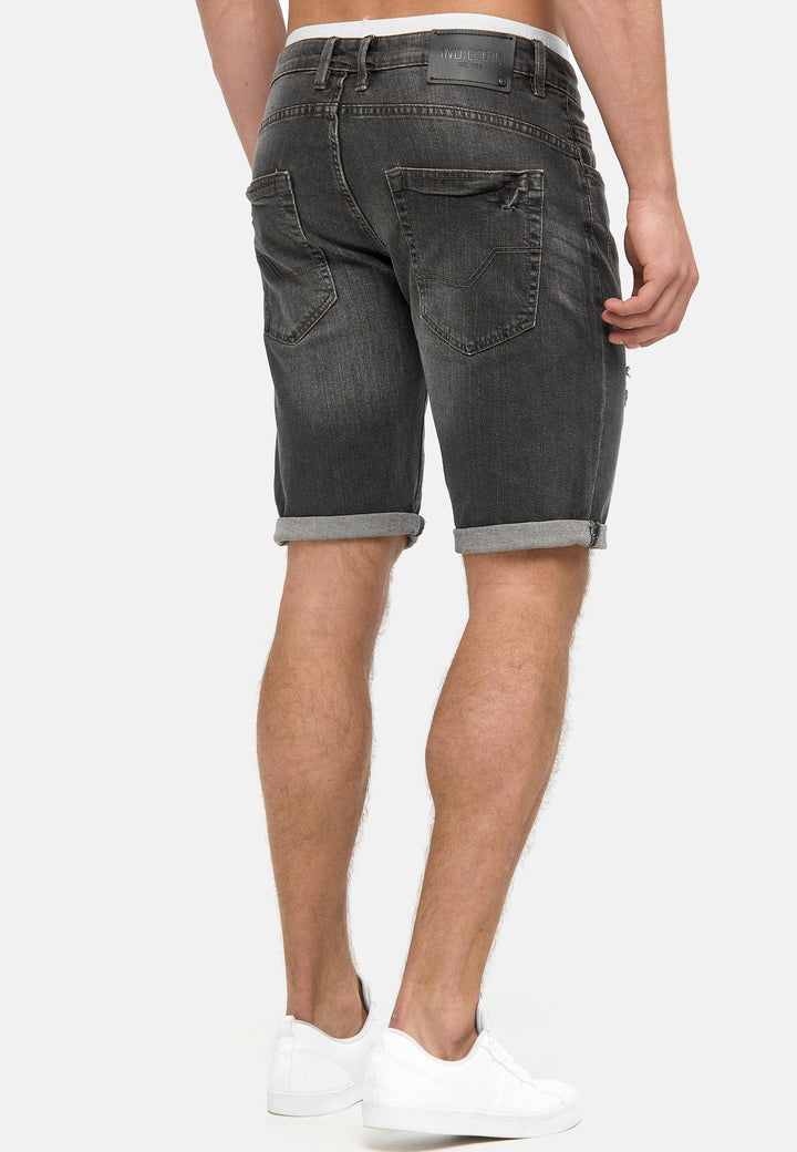 Indicode Herren Caden Jeans Shorts mit 5 Taschen aus 98% Baumwolle - INDICODE