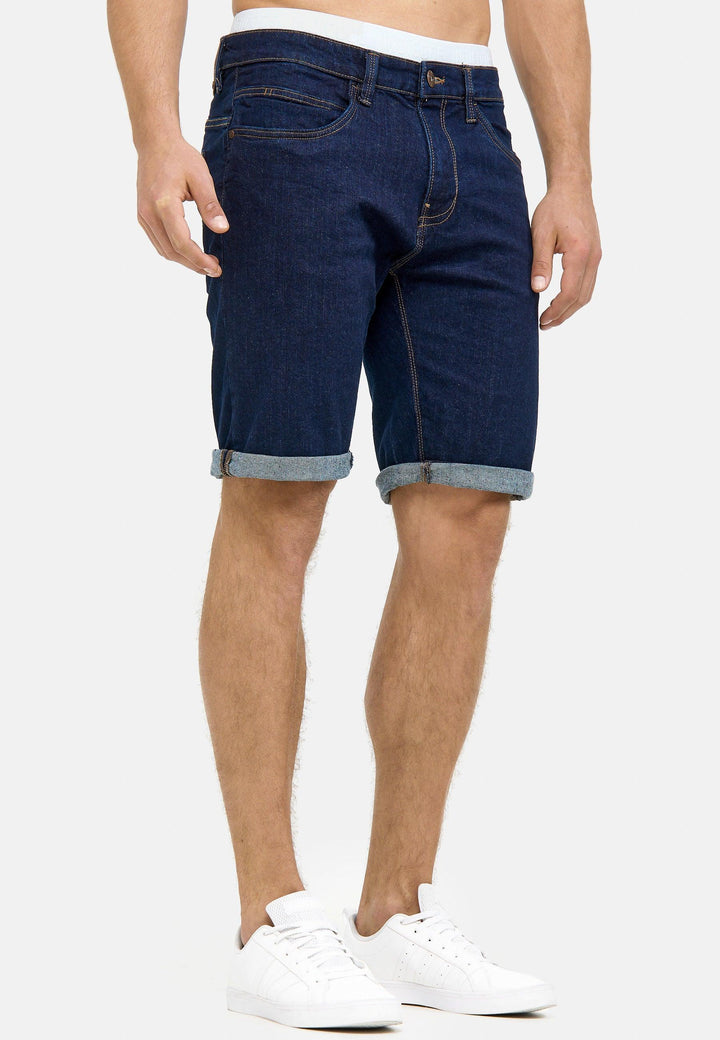Indicode Herren Caden Jeans Shorts mit 5 Taschen aus 98% Baumwolle - INDICODE