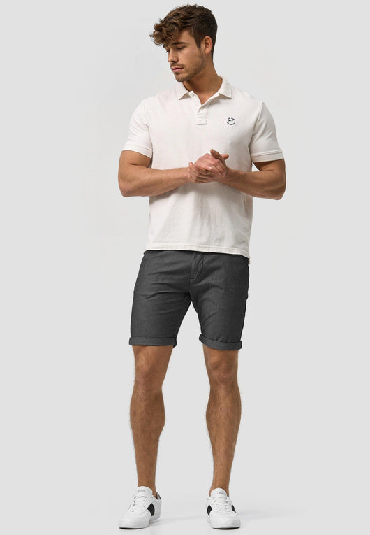 Indicode Herren Bryant Chino Shorts mit 4 Taschen inkl. Gürtel aus 98% Baumwolle