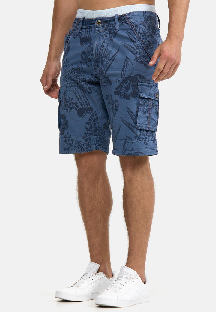Indicode Herren Albert Cargo Shorts Hawaii mit 6 Taschen aus 100% Baumwolle - INDICODE