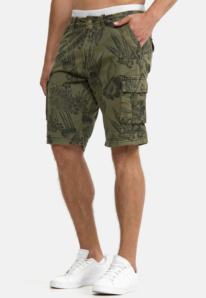 Indicode Herren Albert Cargo Shorts Hawaii mit 6 Taschen aus 100% Baumwolle - INDICODE