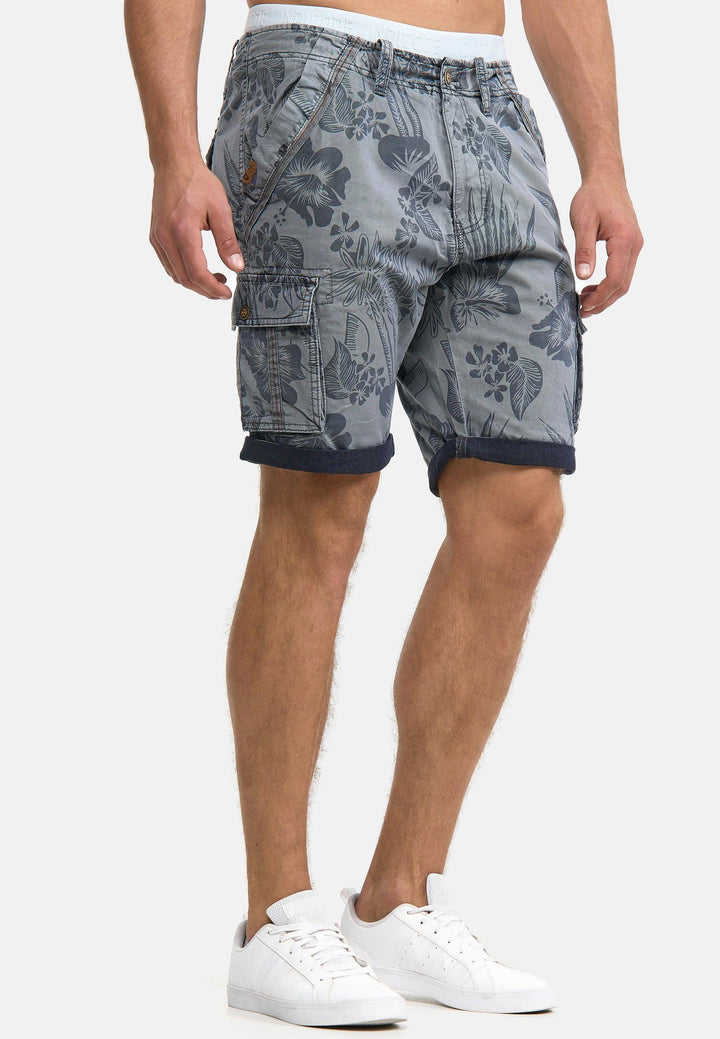 Indicode Herren Albert Cargo Shorts Hawaii mit 6 Taschen aus 100% Baumwolle - INDICODE