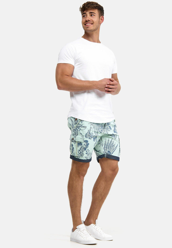 Indicode Herren Albert Cargo Shorts Hawaii mit 6 Taschen aus 100% Baumwolle - INDICODE
