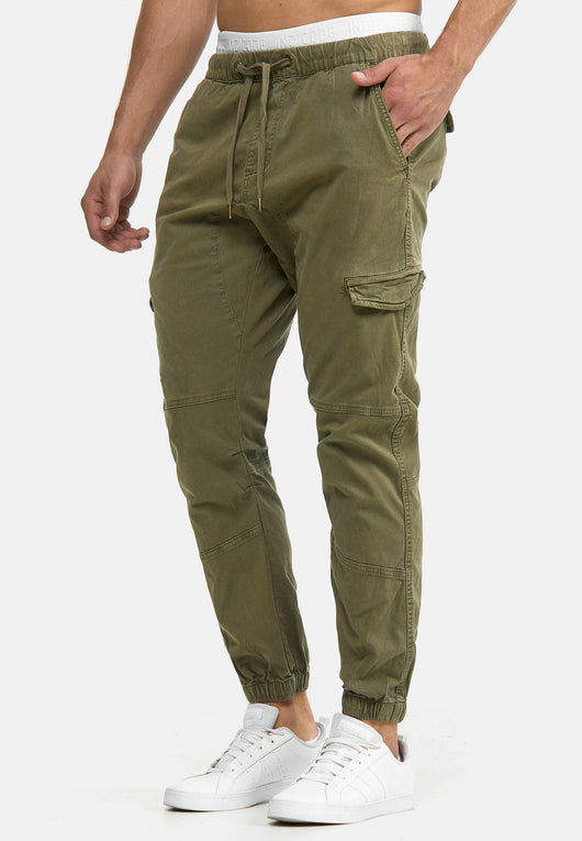 Indicode Herren Levy Cargohose aus Baumwolle mit 6 Taschen