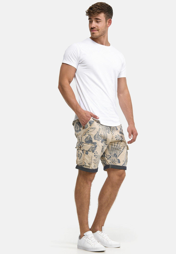 Indicode Herren Albert Cargo Shorts Hawaii mit 6 Taschen aus 100% Baumwolle - INDICODE