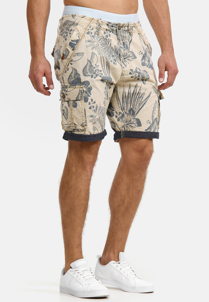 Indicode Herren Albert Cargo Shorts Hawaii mit 6 Taschen aus 100% Baumwolle - INDICODE