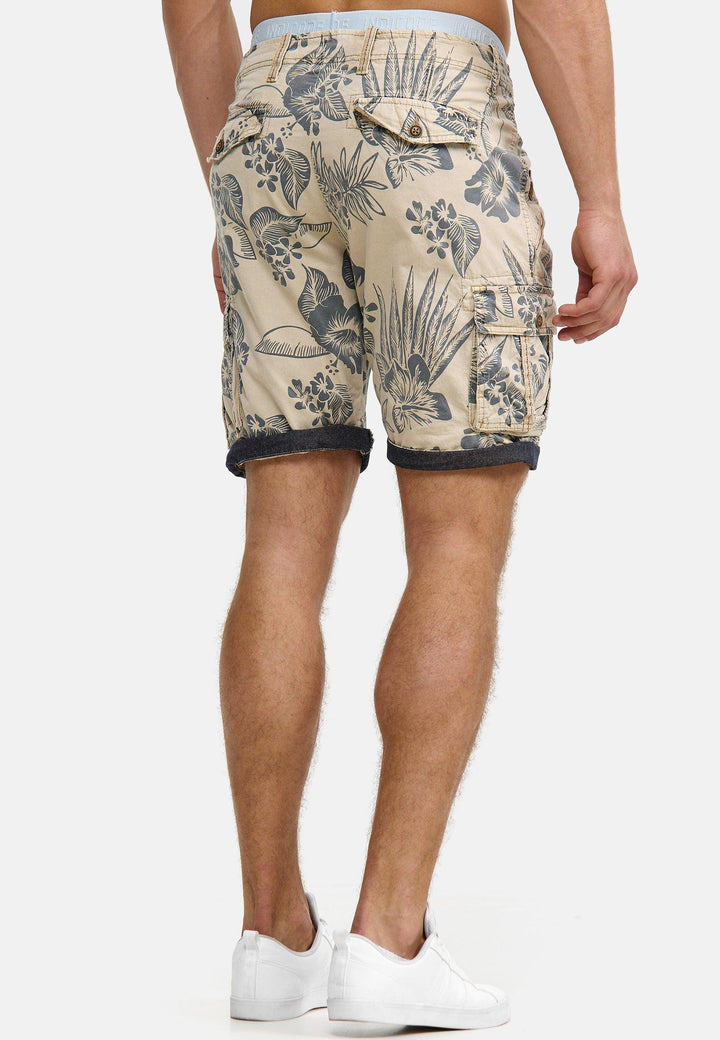 Indicode Herren Albert Cargo Shorts Hawaii mit 6 Taschen aus 100% Baumwolle - INDICODE