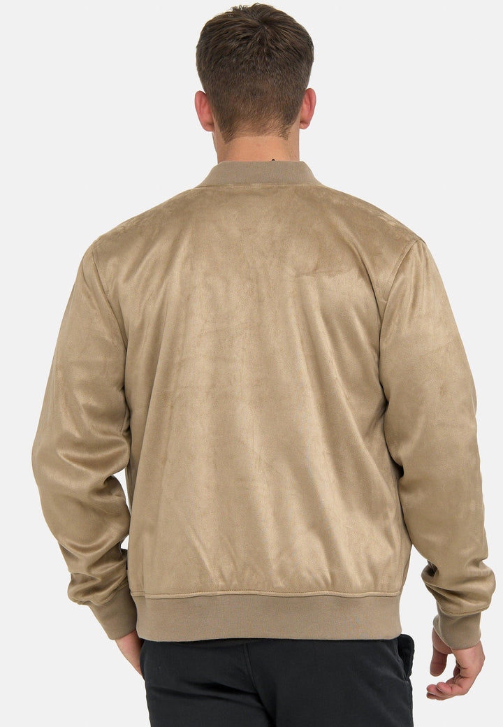 Indicode Herren Abbott Velours-Kunstleder Jacke mit Stehkragen - INDICODE