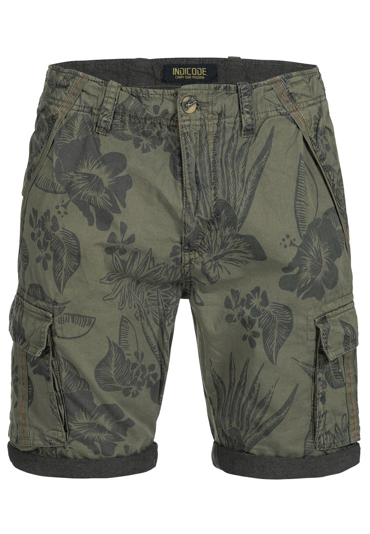Indicode Herren Albert Cargo Shorts Hawaii mit 6 Taschen aus 100% Baumwolle - INDICODE