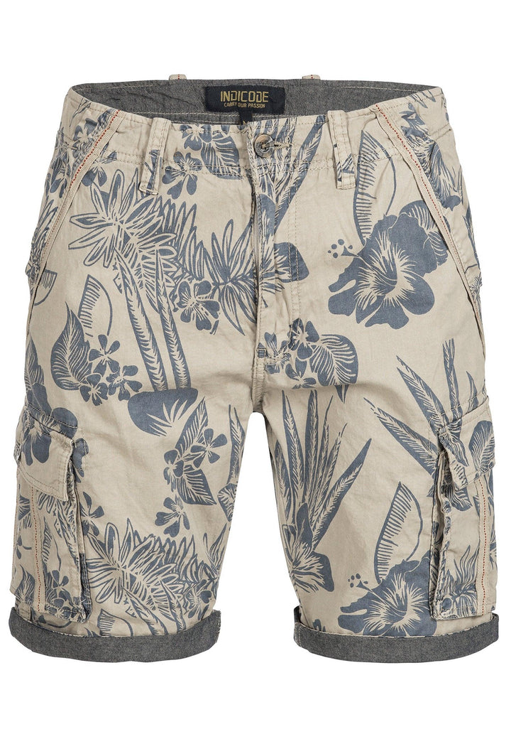 Indicode Herren Albert Cargo Shorts Hawaii mit 6 Taschen aus 100% Baumwolle - INDICODE