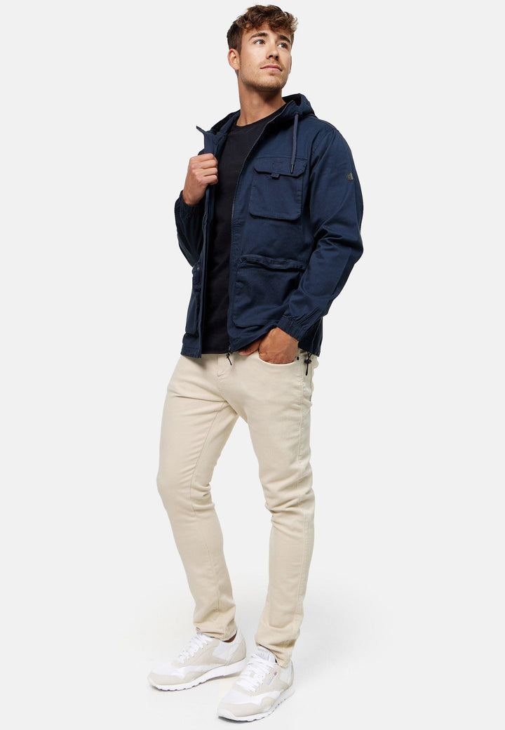 Indicode Herren Lordsburg Übergangsjacke mit 4 Taschen und Kapuze aus 98% Baumwolle - INDICODE