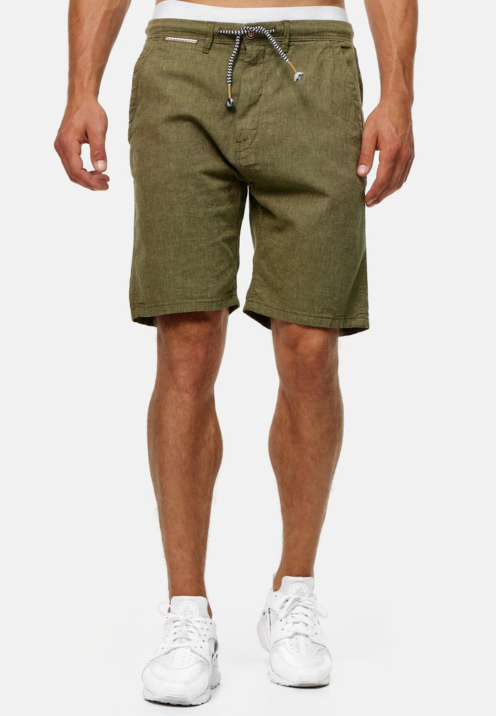 Indicode Herren Alonso Shorts aus 55% Leinen & 45% Baumwolle - INDICODE