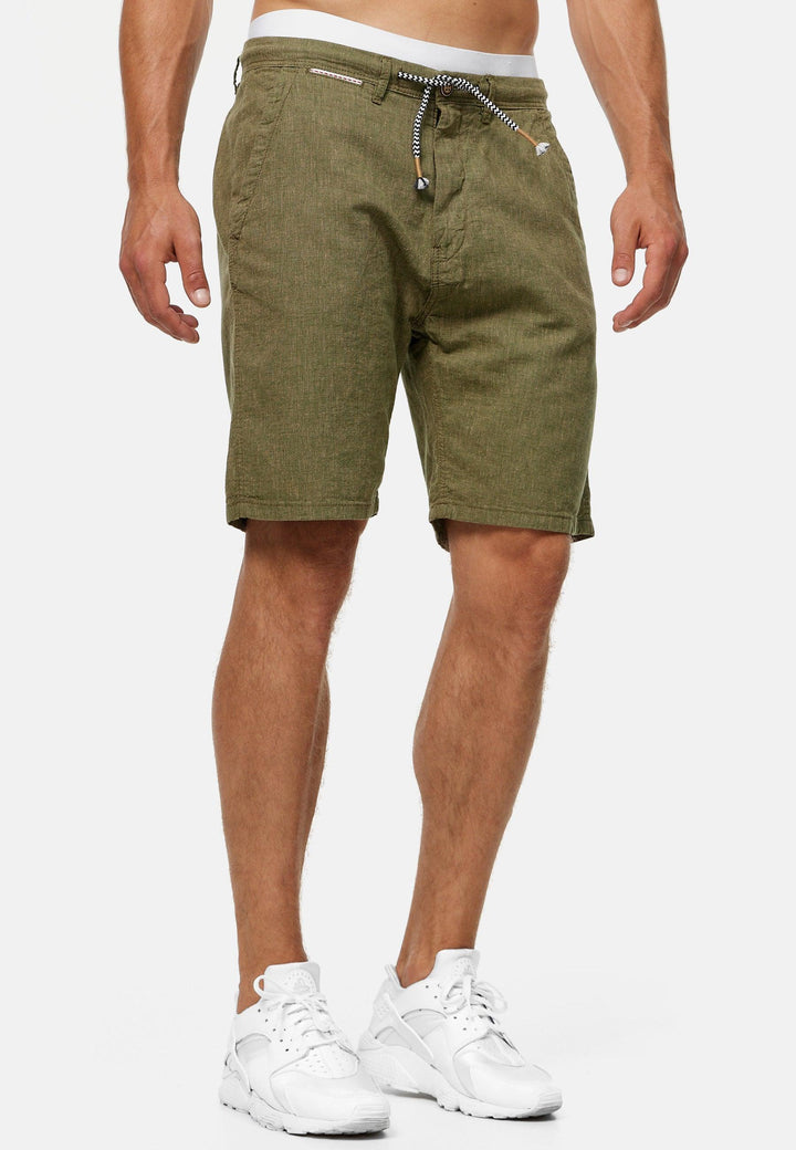 Indicode Herren Alonso Shorts aus 55% Leinen & 45% Baumwolle - INDICODE