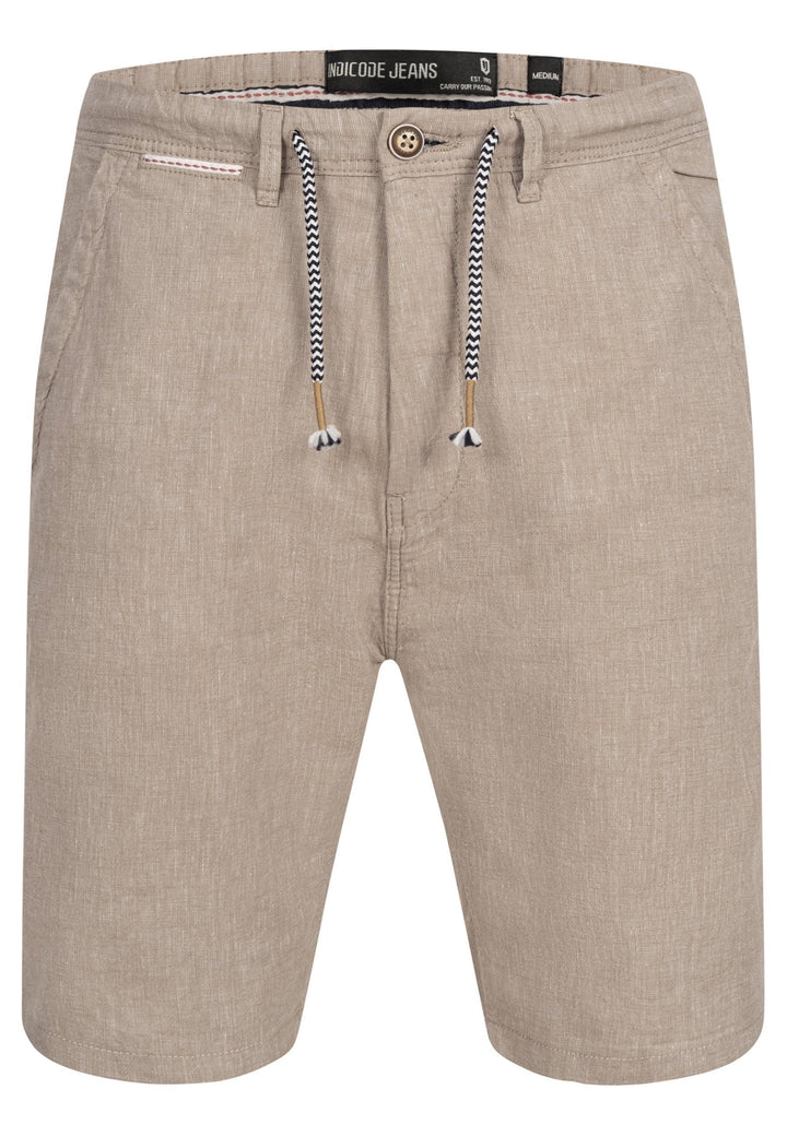 Indicode Herren Alonso Shorts aus 55% Leinen & 45% Baumwolle - INDICODE