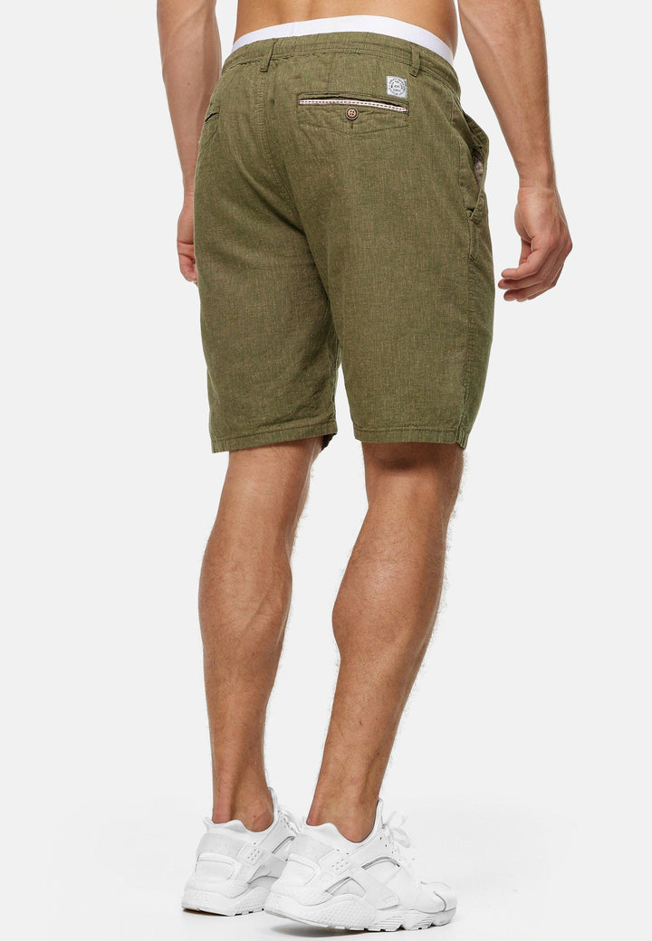 Indicode Herren Alonso Shorts aus 55% Leinen & 45% Baumwolle - INDICODE