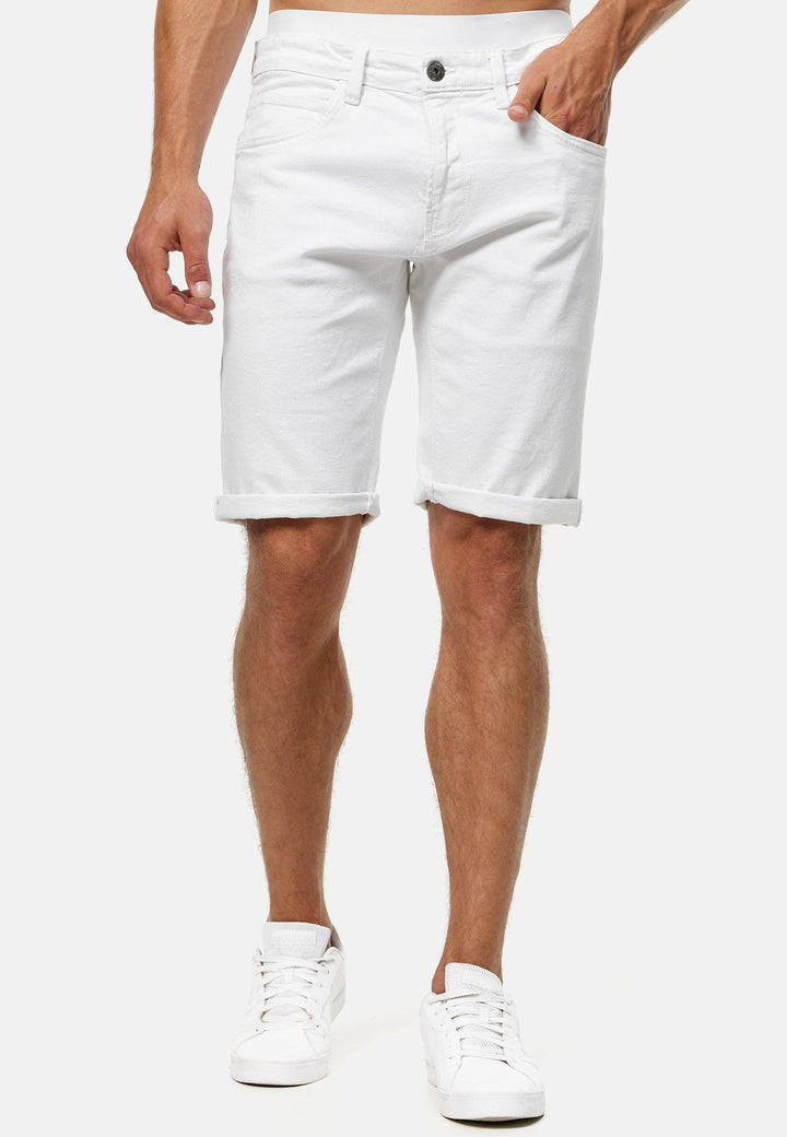 Indicode Herren Caden Jeans Shorts mit 5 Taschen aus 98% Baumwolle - INDICODE