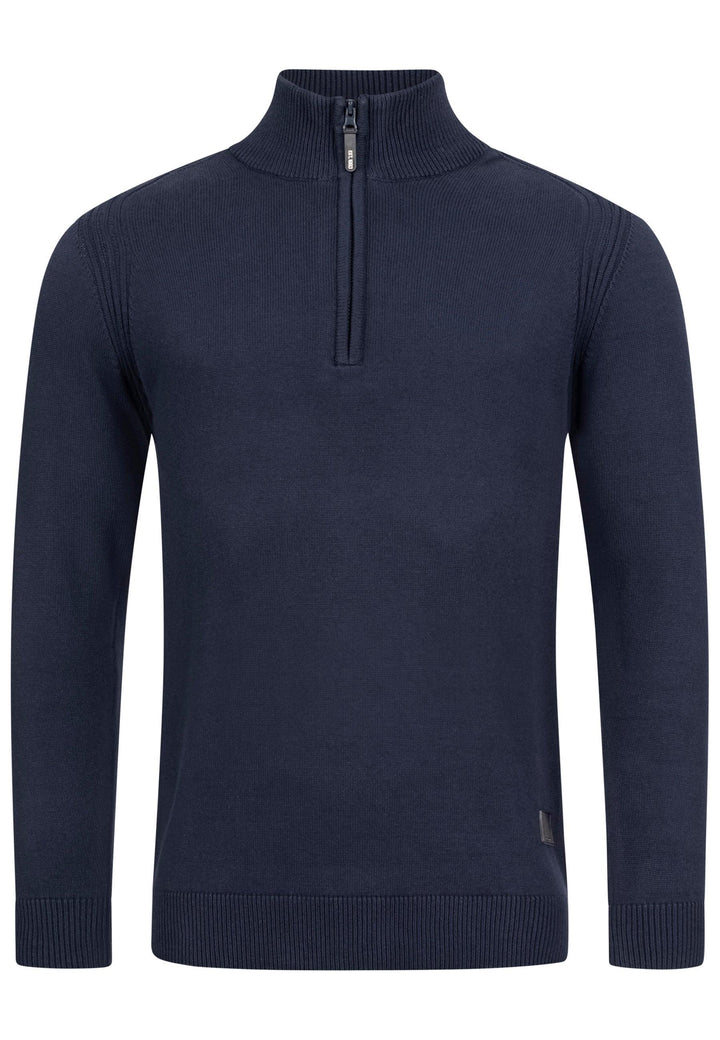 Indicode Herren Pointeau Strickpullover mit Stehkragen aus 80% Baumwolle - INDICODE