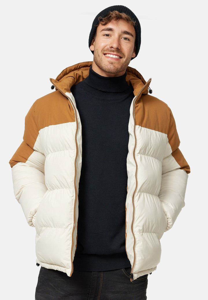 Indicode Herren Danix Winterjacke in Daunenjacken-Optik mit Kapuze