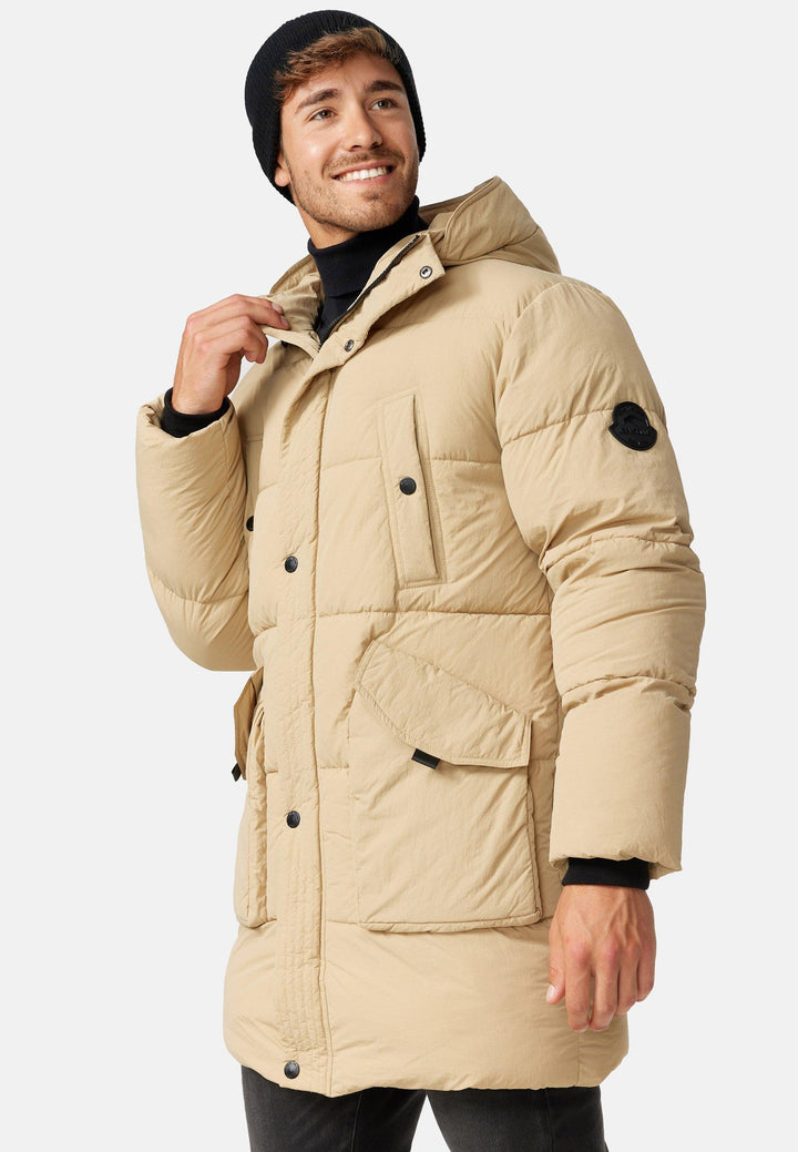 Indicode Herren Dexter Winterjacke in Daunenjacken-Optik mit Kapuze - INDICODE