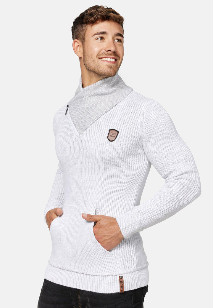 Indicode Herren Dane Grobstrick Winterpullover mit Schalkragen - INDICODE