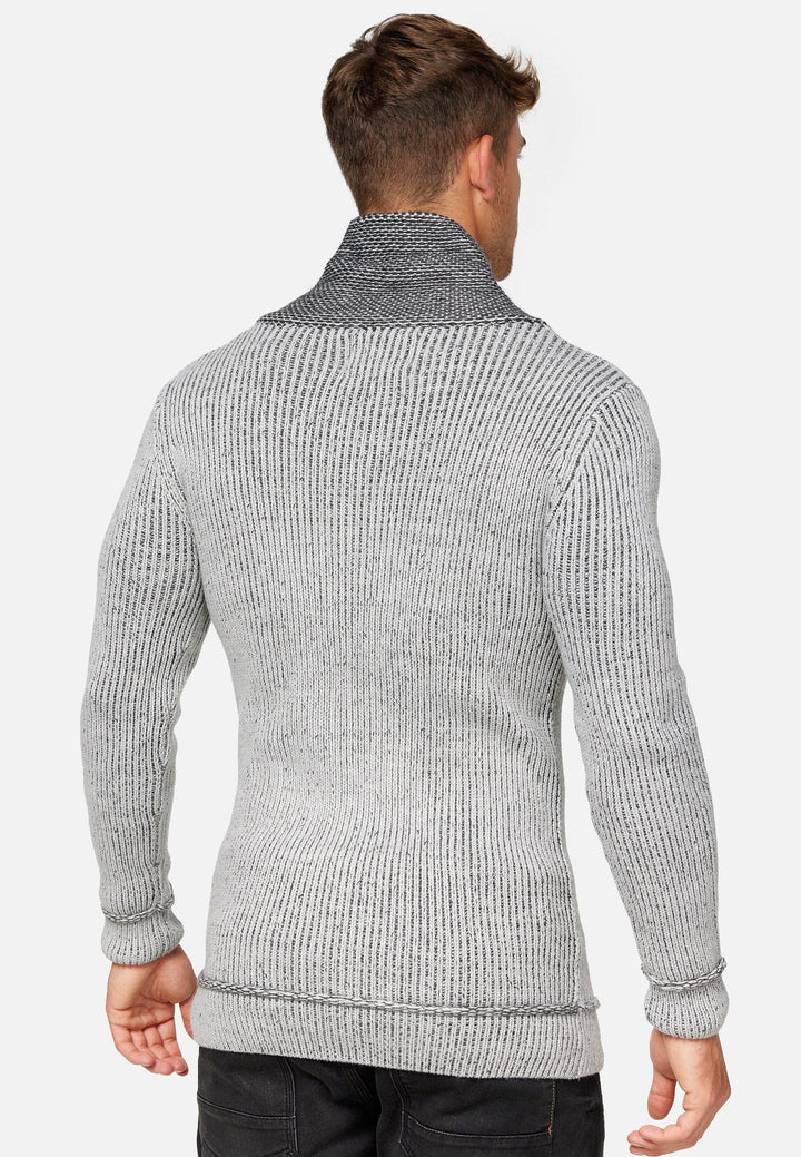 Indicode Herren Dane Grobstrick Winterpullover mit Schalkragen - INDICODE