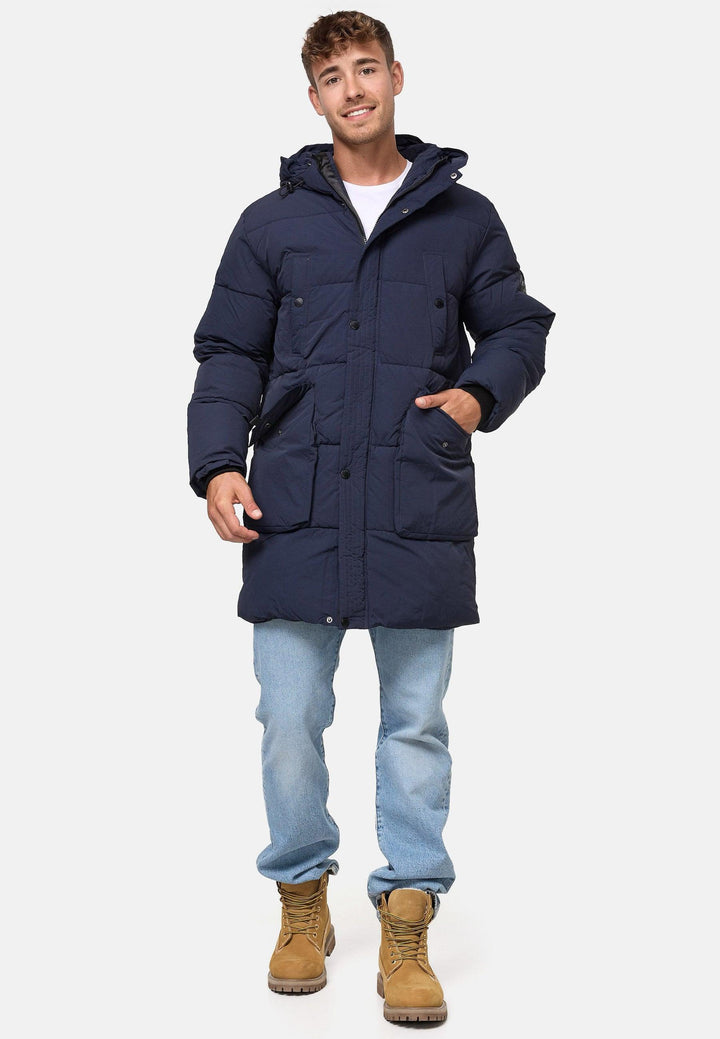 Indicode Herren Dexter Winterjacke in Daunenjacken-Optik mit Kapuze - INDICODE