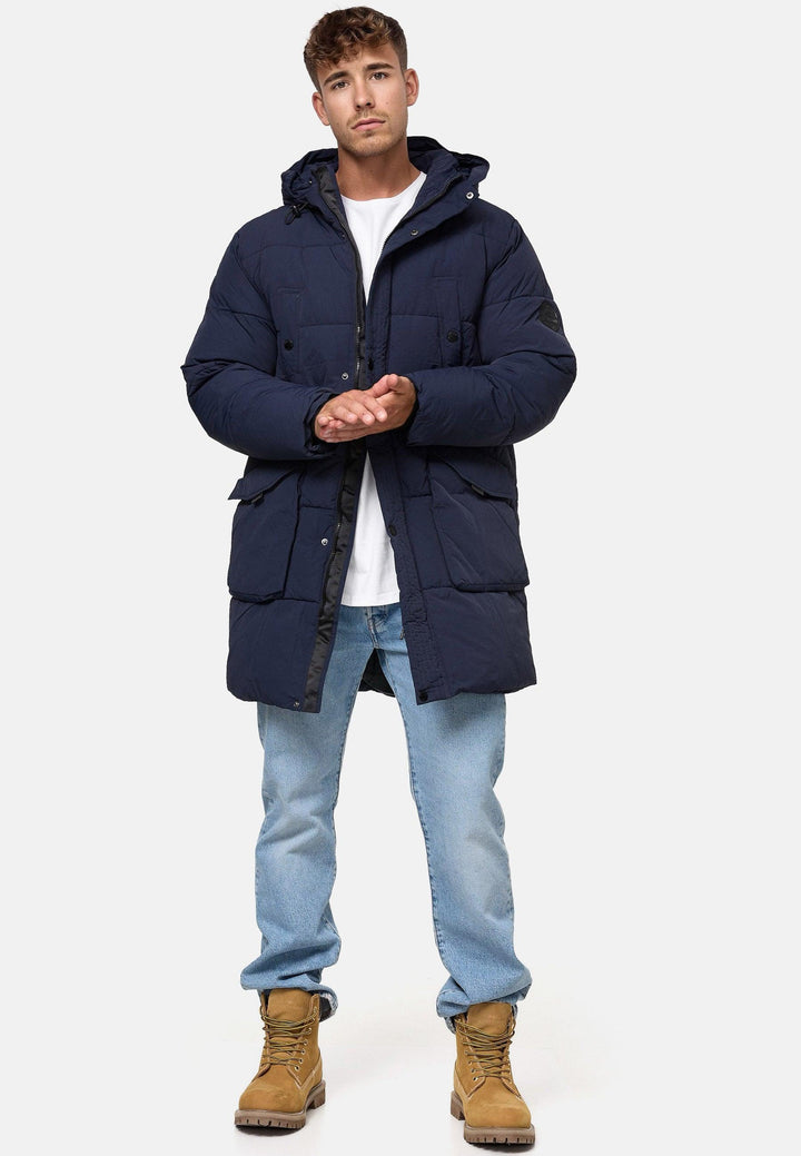 Indicode Herren Dexter Winterjacke in Daunenjacken-Optik mit Kapuze - INDICODE