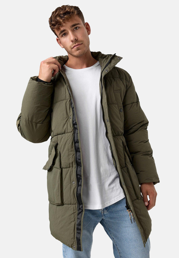 Indicode Herren Dexter Winterjacke in Daunenjacken-Optik mit Kapuze - INDICODE