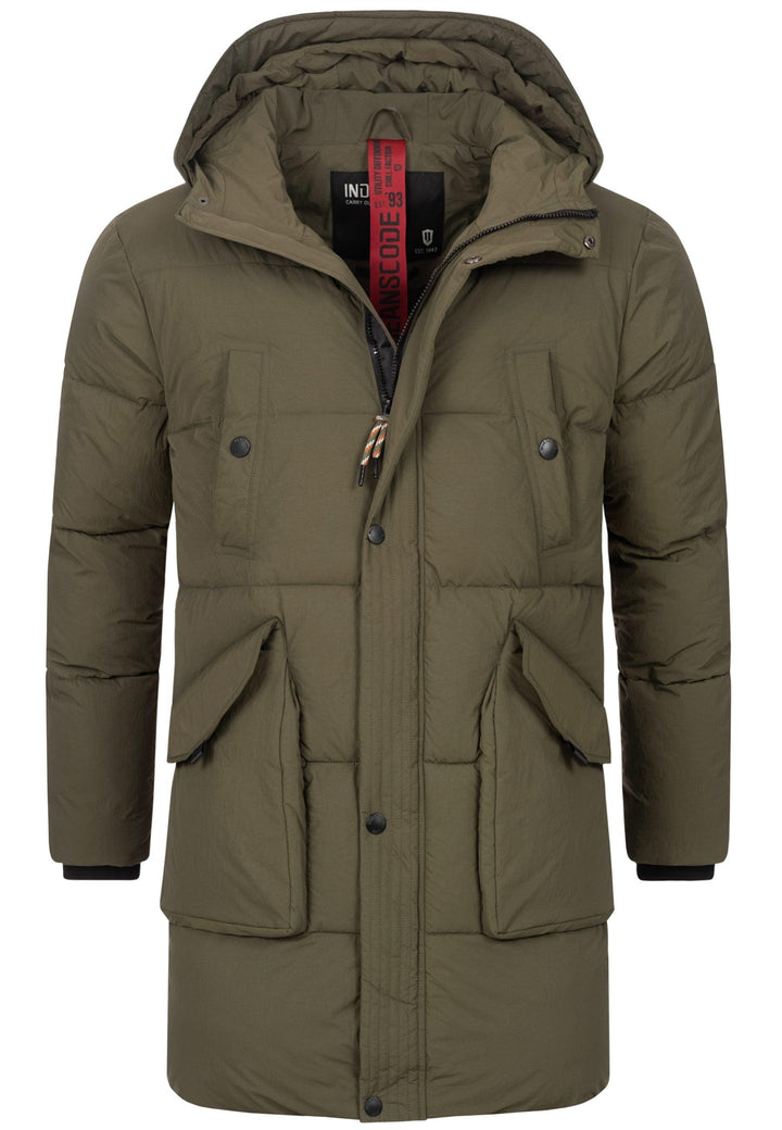 Indicode Herren Dexter Winterjacke in Daunenjacken-Optik mit Kapuze - INDICODE