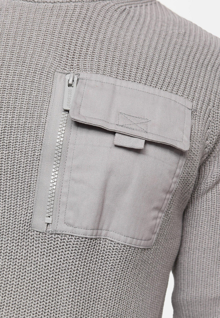 Indicode Herren Julieta Pullover aus 100% Baumwolle mit Brusttasche - INDICODE