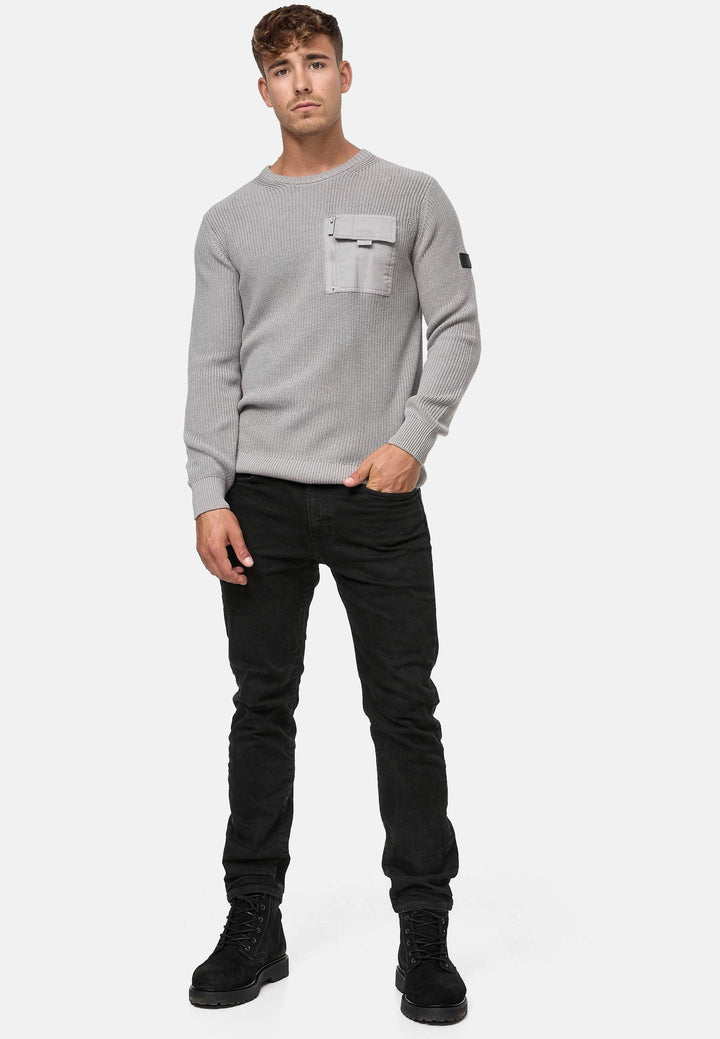 Indicode Herren Julieta Pullover aus 100% Baumwolle mit Brusttasche - INDICODE