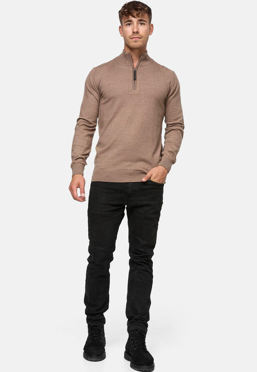 Indicode Herren Gore Pullover aus 80% Baumwolle mit Stehkragen