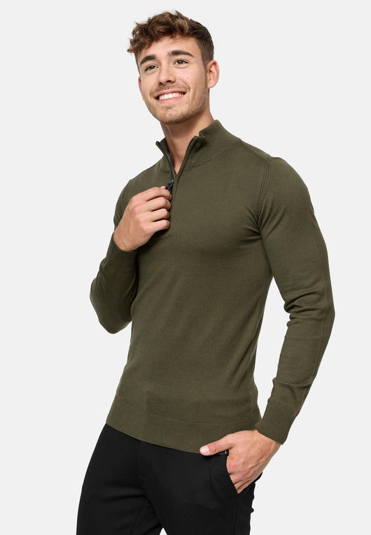 Indicode Herren Gore Pullover aus 80% Baumwolle mit Stehkragen