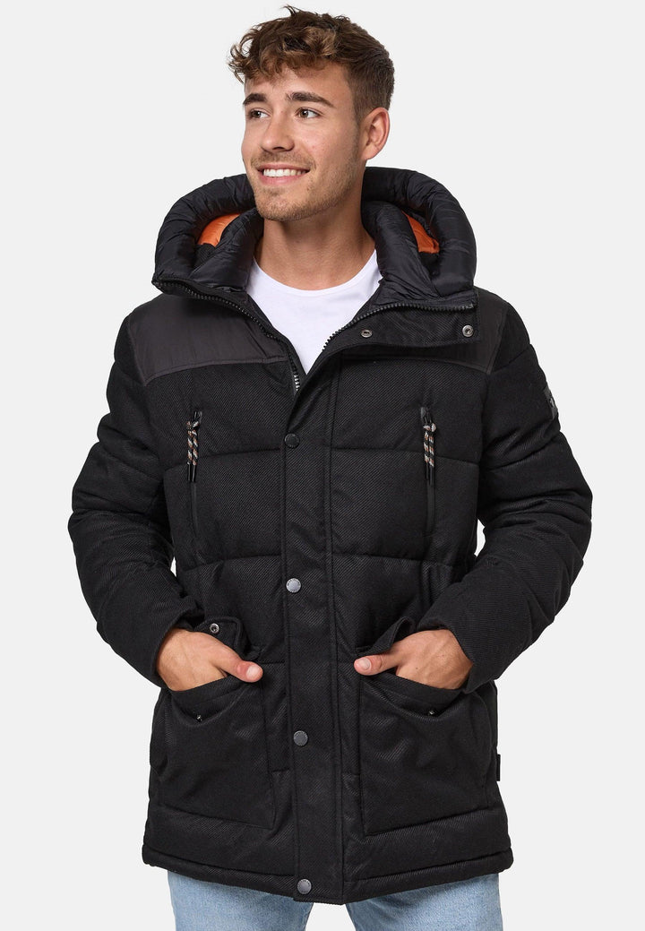 Indicode Herren Krem Winterjacke in Daunenjacken-Optik mit Kapuze - INDICODE