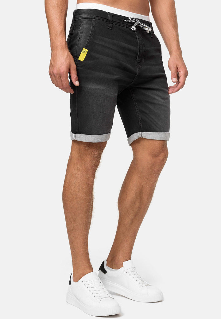 Indicode Herren Azibo Jeans Jogging Shorts mit 4 Taschen - INDICODE