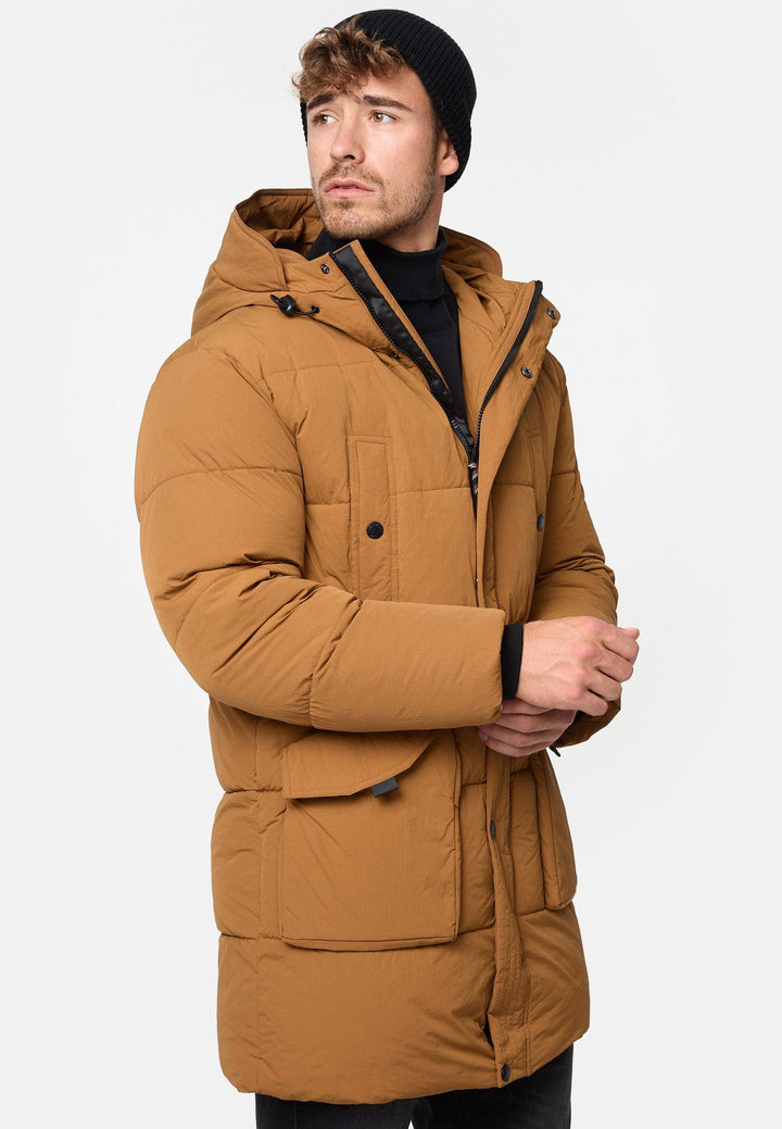 Indicode Herren Dexter Winterjacke in Daunenjacken-Optik mit Kapuze - INDICODE