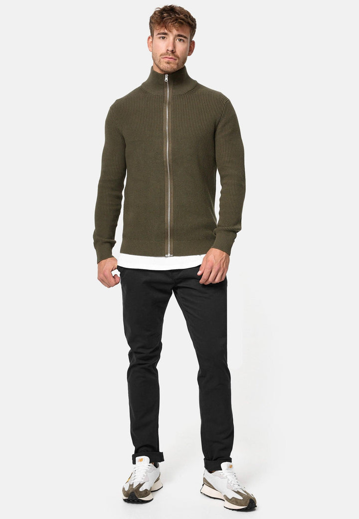 Indicode Herren Dodson Strickjacke mit Stehkragen aus 100% Baumwolle - INDICODE