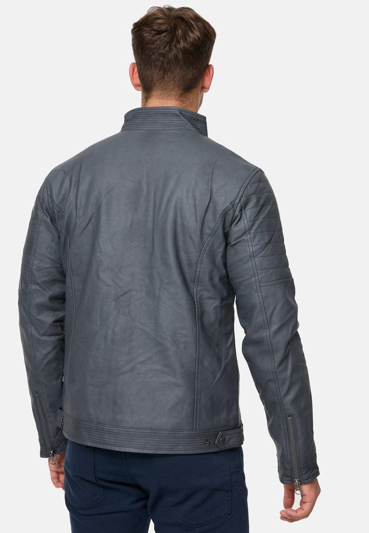 Indicode Herren Brook Jacke aus Leder-Imitat mit Stehkragen - INDICODE