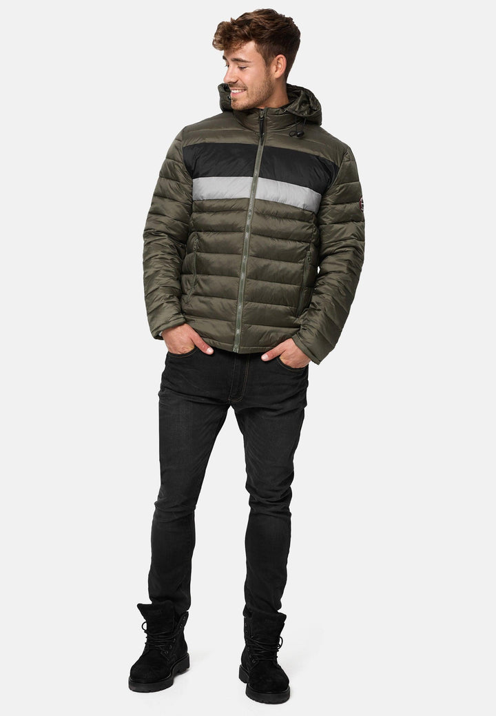 Indicode Herren Hampshire Steppjacke in Daunenjacken-Optik mit abnehmbarer Kapuze - INDICODE