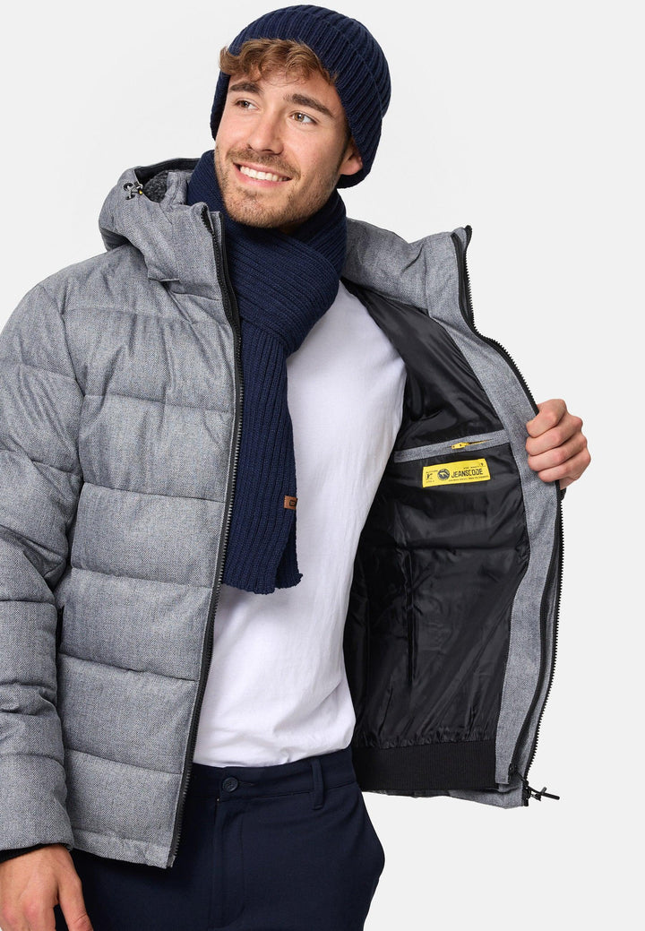 Indicode Herren Hebert Steppjacke in Daunenjacken-Optik mit Kapuze - INDICODE