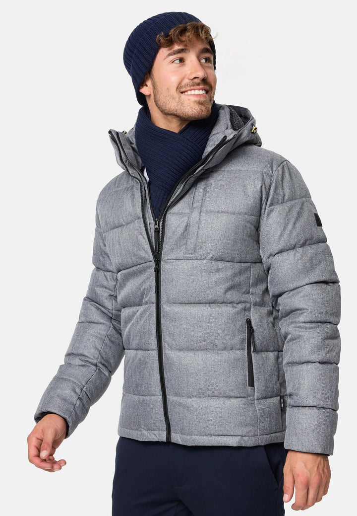 Indicode Herren Hebert Steppjacke in Daunenjacken-Optik mit Kapuze - INDICODE