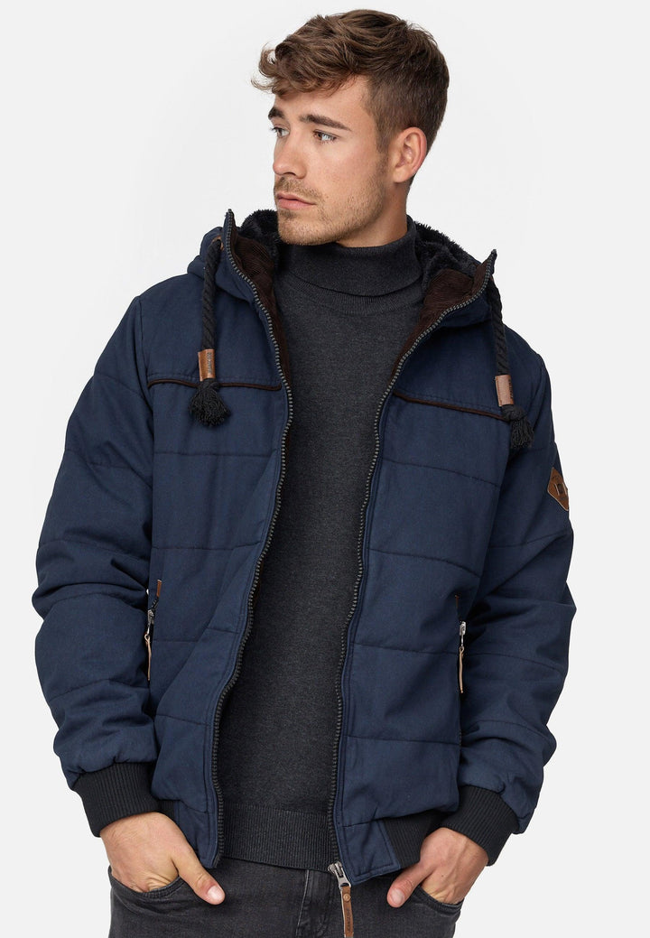 Indicode Herren Cowdell Winterjacke mit Teddy-Futter Kapuze - INDICODE