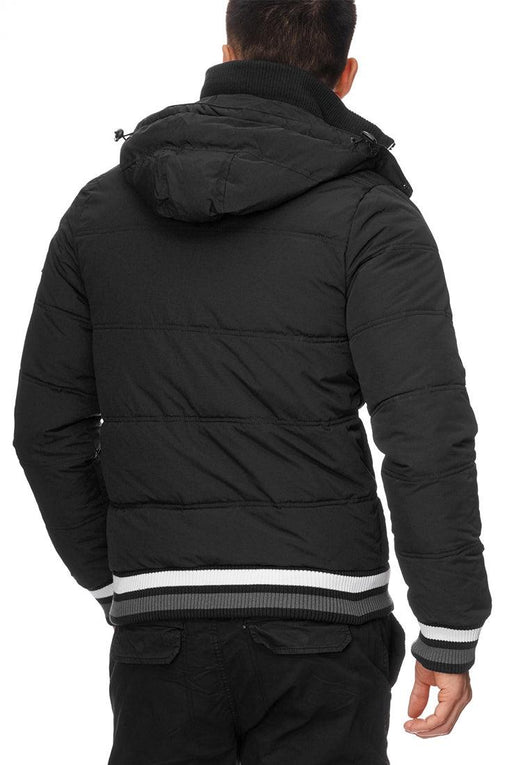 Indicode men's Marlon quilted jacket in down jacket look with detachable hood