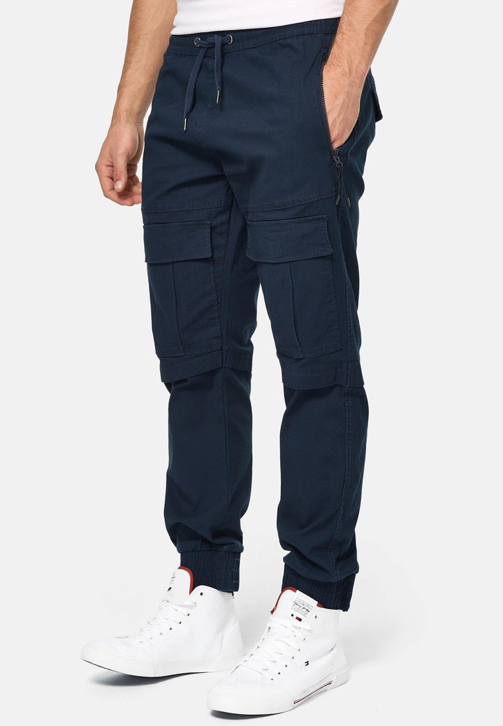 Indicode Herren Dennis Cargohose aus 98% Baumwolle mit 6 Taschen - INDICODE