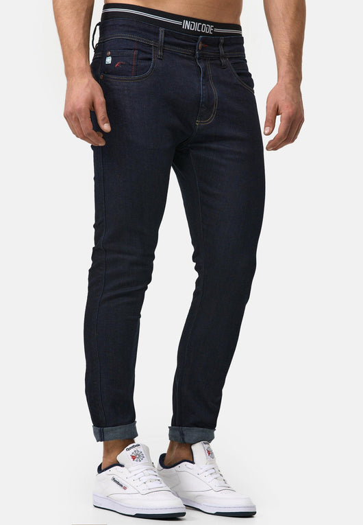 Indicode Herren Jake Super Stretch Jeanshose aus 90% Baumwolle mit 5 Taschen - INDICODE