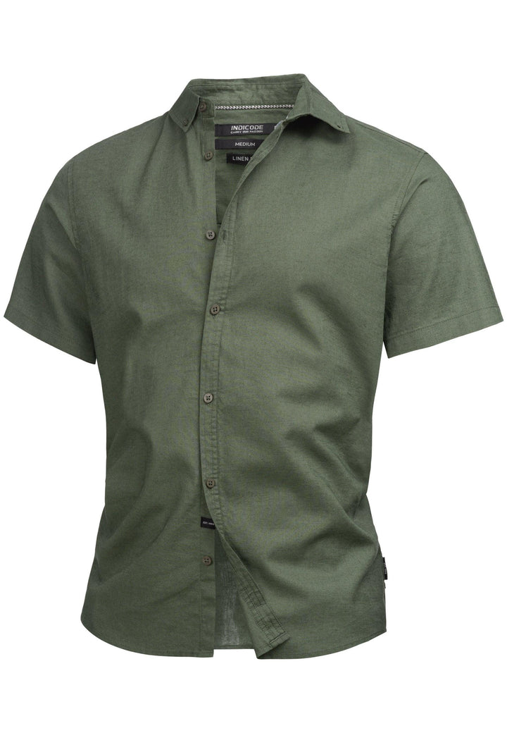 Indicode Herren INBravida Kurzarm-Hemd mit Button-Down-Kragen - INDICODE
