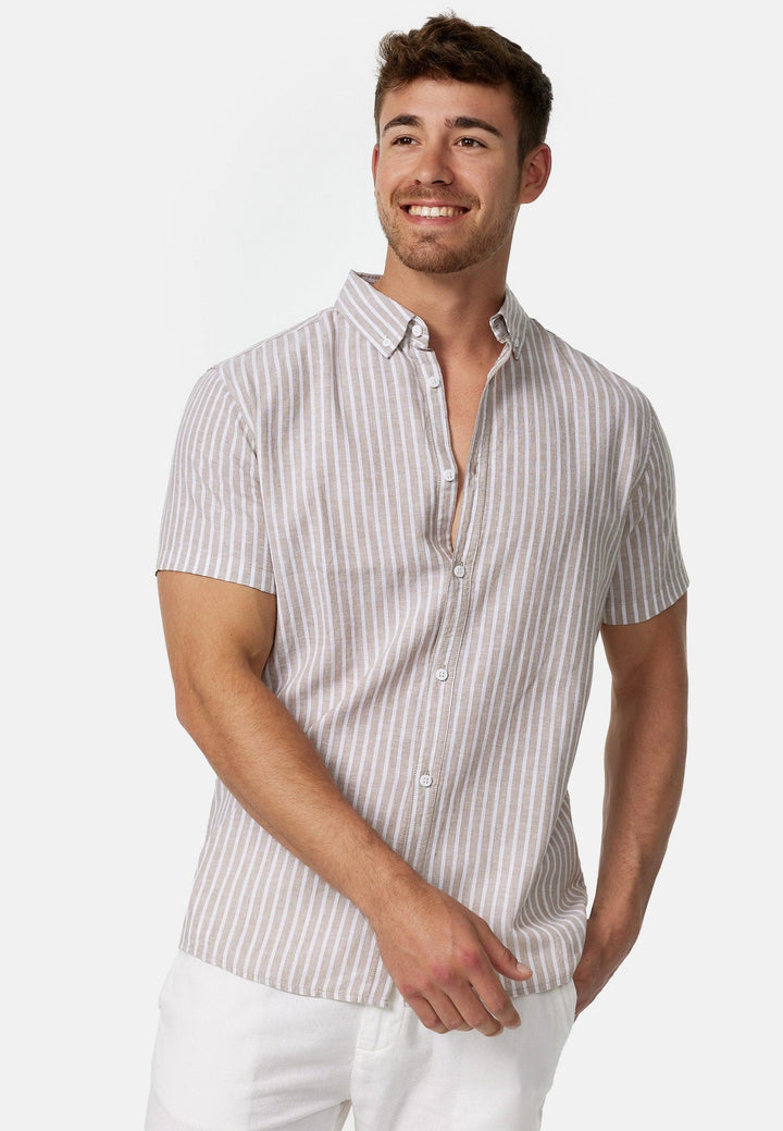 Indicode Herren INBravida Kurzarm-Hemd mit Button-Down-Kragen - INDICODE