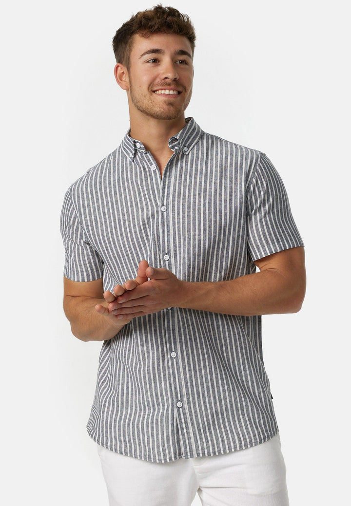 Indicode Herren INBravida Kurzarm-Hemd mit Button-Down-Kragen - INDICODE