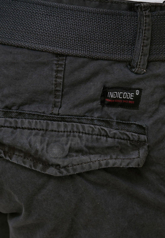 Indicode Men's Bolton Cargo Shorts with 7 pockets incl. belt made of 100% cotton